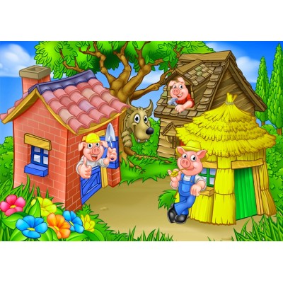 Puzzle The Three Little Pigs - 48 pièces -Bluebird-Puzzle-F-90043