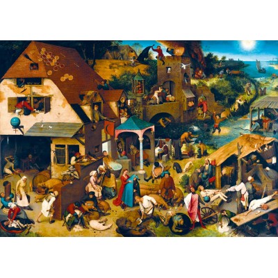Bluebird-Puzzle - 1000 pieces - Pieter Bruegel the Elder - Netherlandish Proverbs, 1559