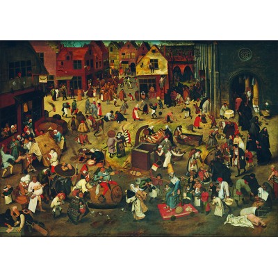 Bluebird-Puzzle - 1000 pieces - Pieter Bruegel the Elder - The Fight Between Carnival and Lent, 1559