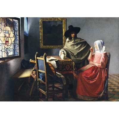 Bluebird-Puzzle - 1000 pieces - Johannes Vermeer - The Glass of Wine, 1661