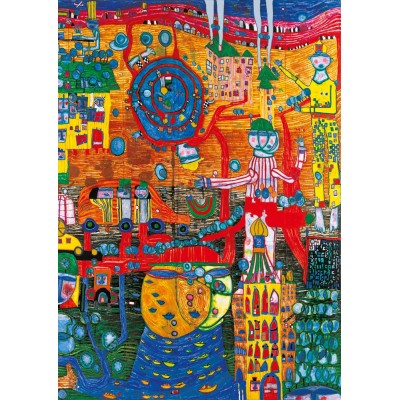 Bluebird-Puzzle - 1000 pieces - Hundertwasser - The 30 Days Fax Painting, 1996
