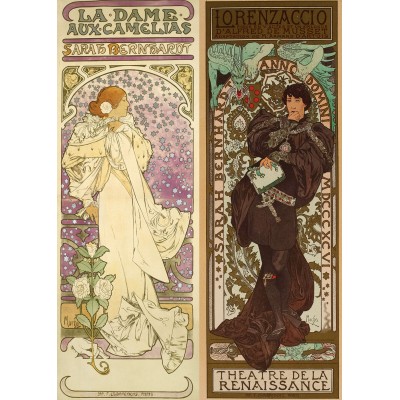 Bluebird-Puzzle - 500 pieces - Alfons Mucha - Collage