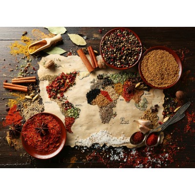 Bluebird-Puzzle - 3000 pieces - World Map in Spices