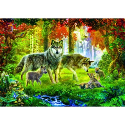Bluebird-Puzzle - 1000 pieces - Summer Wolf Family