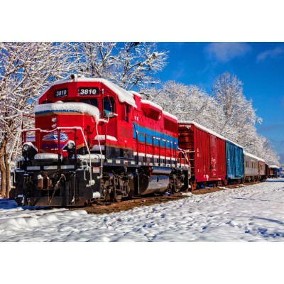 Bluebird-Puzzle - 1500 pieces - Red Train In The Snow