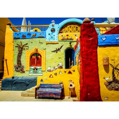 Bluebird-Puzzle - 1500 pieces - Colorful African Village