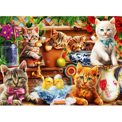 Bluebird-Puzzle - 3000 pieces - Kittens in the Potting Shed