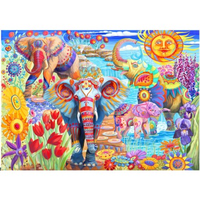 Bluebird-Puzzle - 2000 pieces - Elephants in the Garden