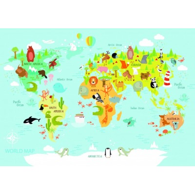 Bluebird-Puzzle - 204 pieces - World Map for Kids