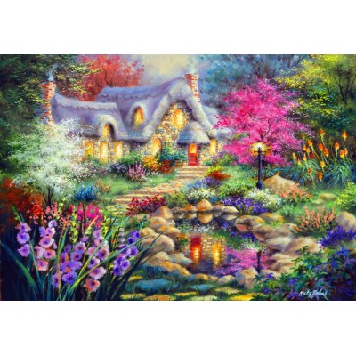 Bluebird-Puzzle - 1000 pieces - Cottage Pond