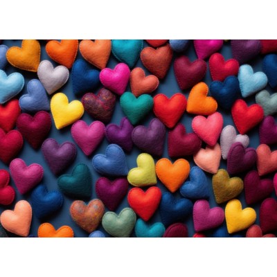 Bluebird-Puzzle - 500 pieces - Coeurs Multicolores