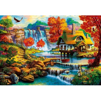 Bluebird-Puzzle - 1000 pieces - Country House by the Water Fall