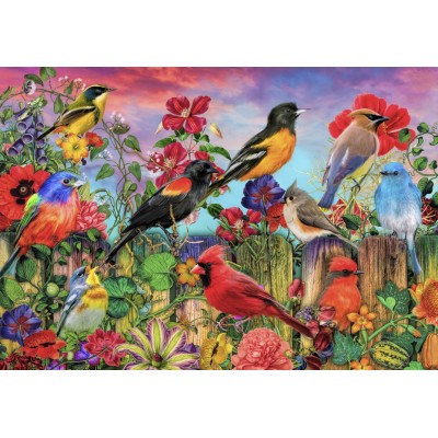 Bluebird-Puzzle - 1000 pieces - Birds and Blooms Garden