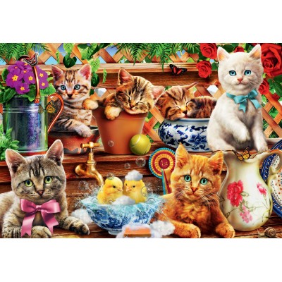 Bluebird-Puzzle - 1000 pieces - Kittens in the Potting Shed