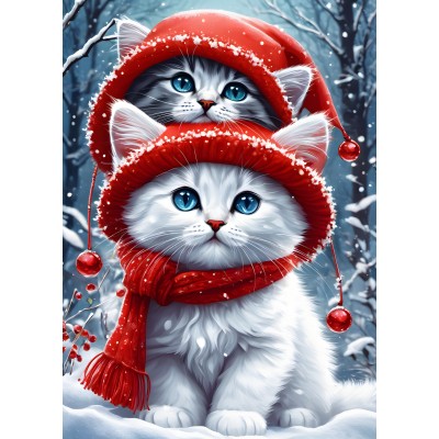 Bluebird-Puzzle - 300 pieces - Kitties in the Winter