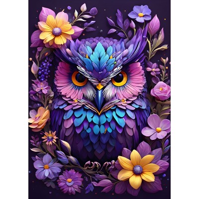 Bluebird-Puzzle - 300 pieces - Flowers & Owl