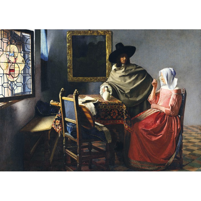 Puzzle Art-by-Bluebird-F-60322 Johannes Vermeer - The Glass of Wine, 1661