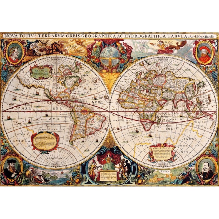 Puzzle Bluebird-Puzzle-70246-P Antique World Map