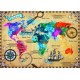 Bluebird-Puzzle - 2000 pieces - Colorful World Map