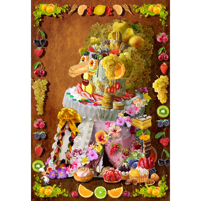 Puzzle Bluebird-Puzzle-F-90384 La Cantatrice Gâteau inspirée par Arcimboldo