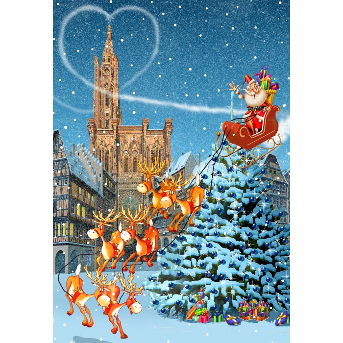 Puzzle Bluebird-Puzzle-F-90409 François Ruyer - Cathédrale de Strasbourg à Noël