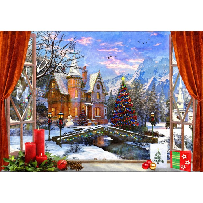 Puzzle Bluebird-Puzzle-F-90673 Christmas Mountain View