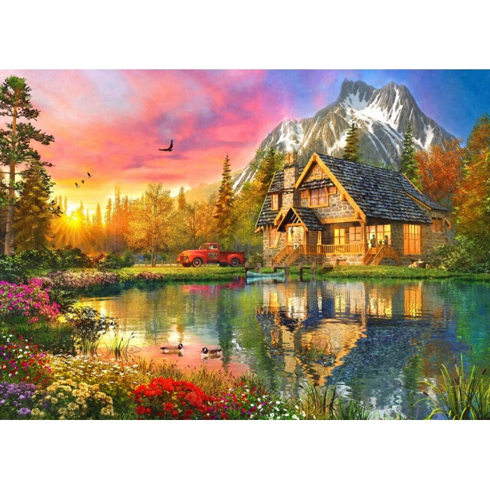 Puzzle Bluebird-Puzzle-F-90678 The Mountain Cabin