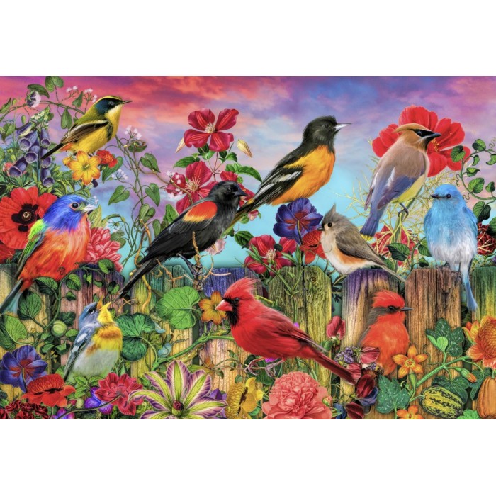 Puzzle Bluebird-Puzzle-F-90693 Birds and Blooms Garden