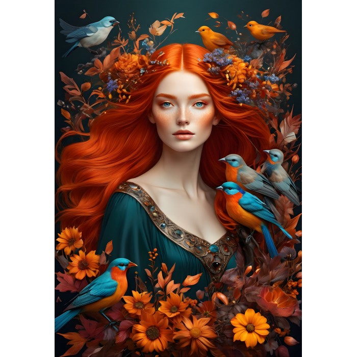 Puzzle Bluebird-Puzzle-F-90779 Flora - Soul of Nature Collection