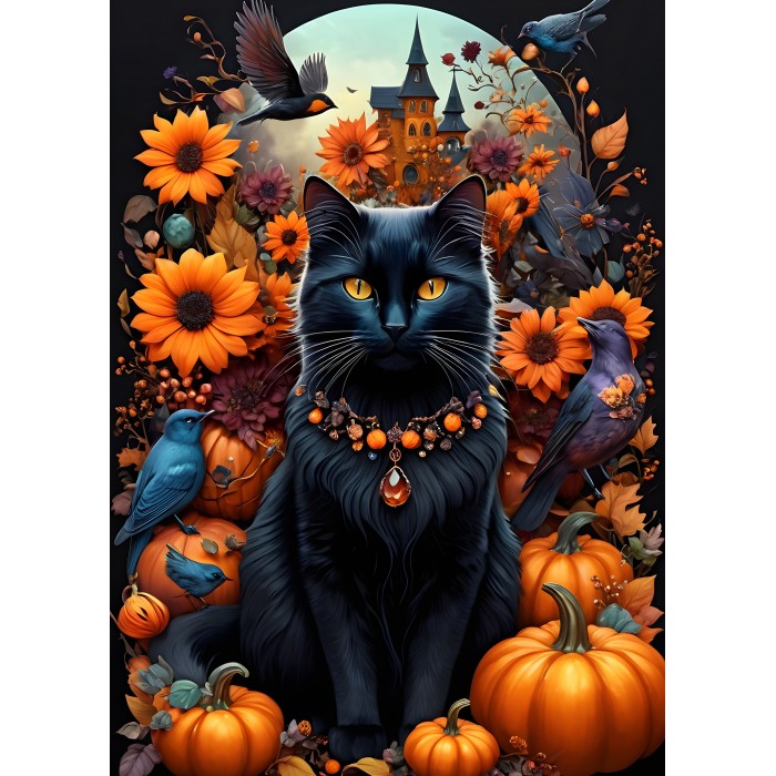 Puzzle Bluebird-Puzzle-F-90827 Autumn Cat