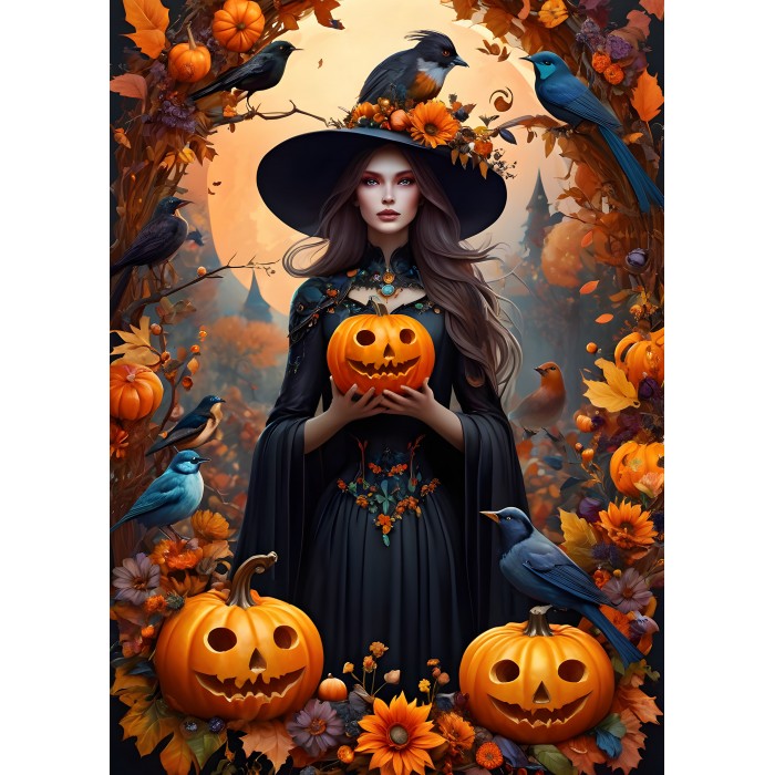 Puzzle Bluebird-Puzzle-F-90828 Halloween Witch