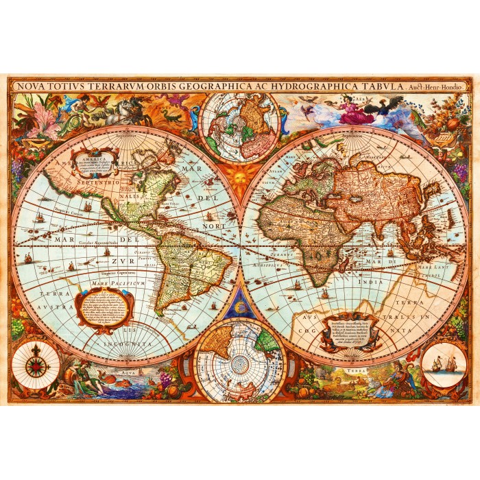 Puzzle Bluebird-Puzzle-F-90851 Vintage Map