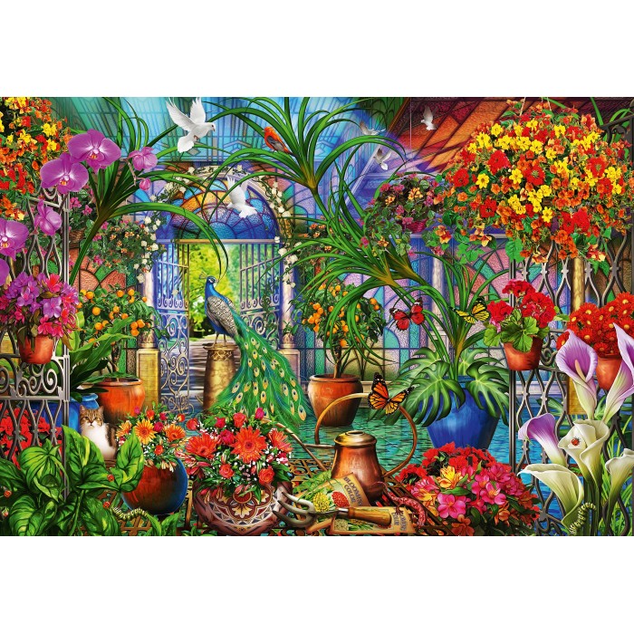 Puzzle Bluebird-Puzzle-F-90868 Tropical Green House