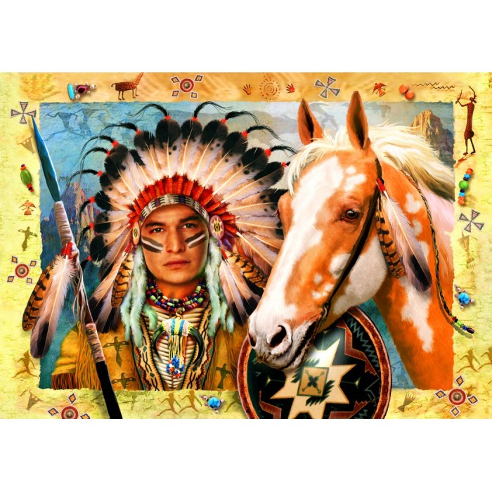 Puzzle Bluebird-Puzzle-F-90883 Indian Chief