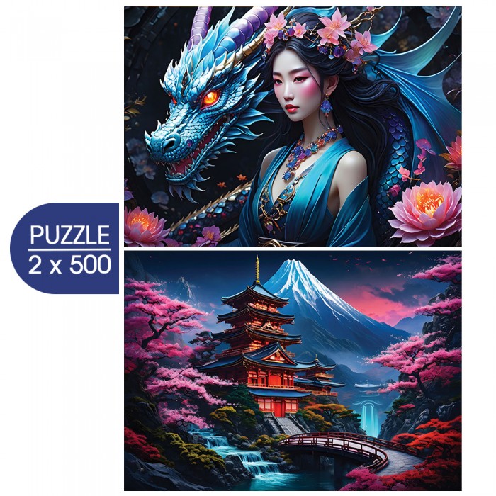 Bluebird-Puzzle-F-90950 2 Puzzles - Japan Spirit - Asia Collection
