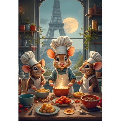 Puzzle  Bluebird-Puzzle-F-91008 Little Chefs of Paris