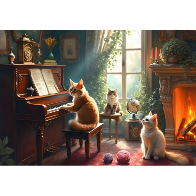Puzzle  Bluebird-Puzzle-F-91015 Feline Concerto