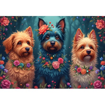 Puzzle  Bluebird-Puzzle-F-91021 Dog trio