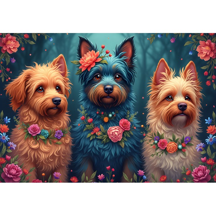 Puzzle Bluebird-Puzzle-F-91021 Dog trio