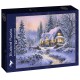 Bluebird-Puzzle - 500 pieces - Winter's Blanket Wouldbie Cottage