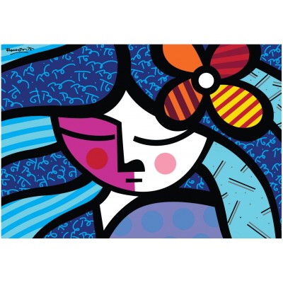 Bluebird-Puzzle - 1000 pièces - Romero Britto - Girl with flower