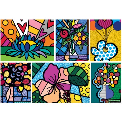 Bluebird-Puzzle - 2000 pieces - Romero Britto - Collage: Flowers